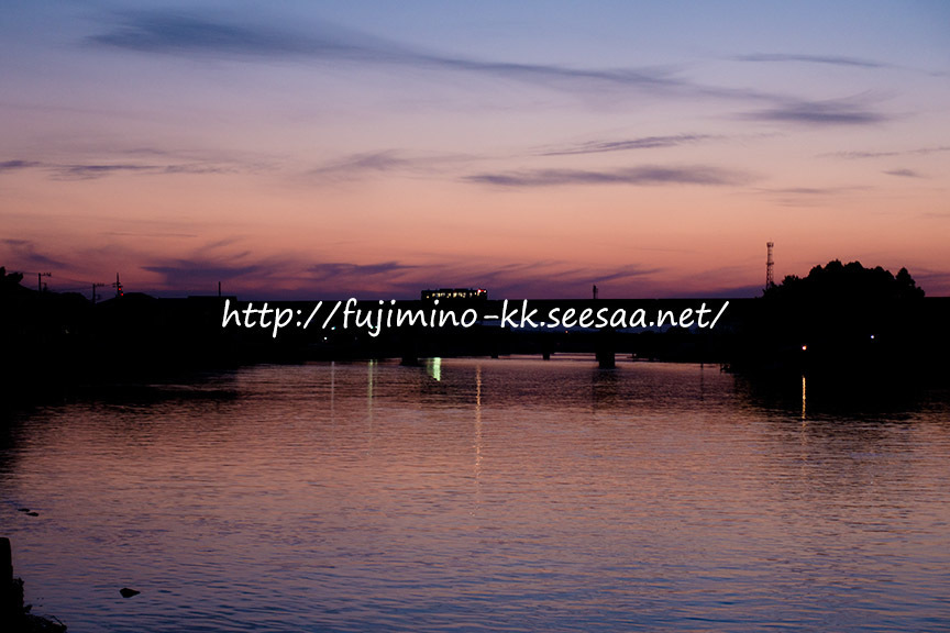 涸沼川夕景